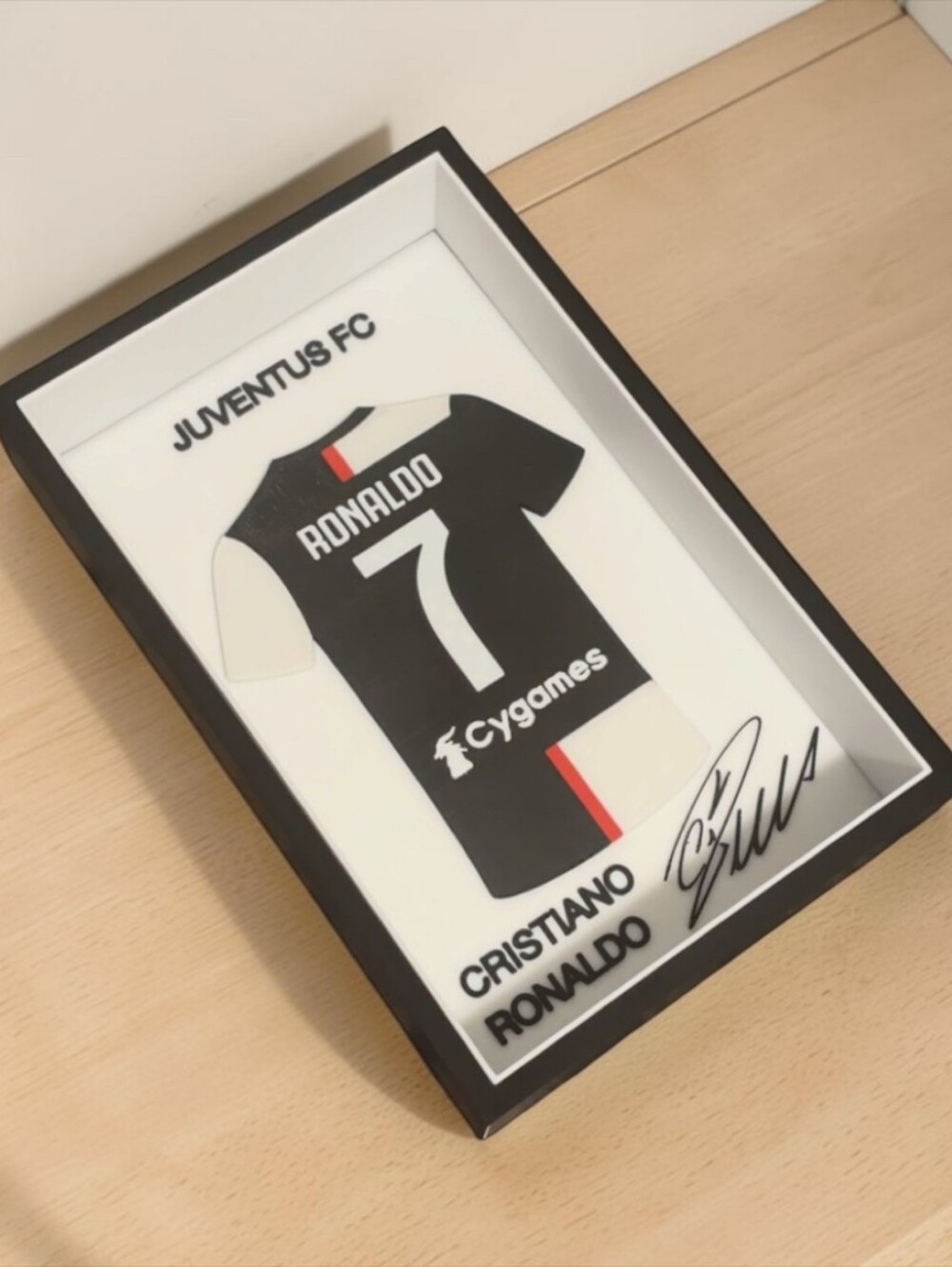 Cristiano Ronaldo Juventus 2019/20 3D Jersey Shadow Box Display Frame